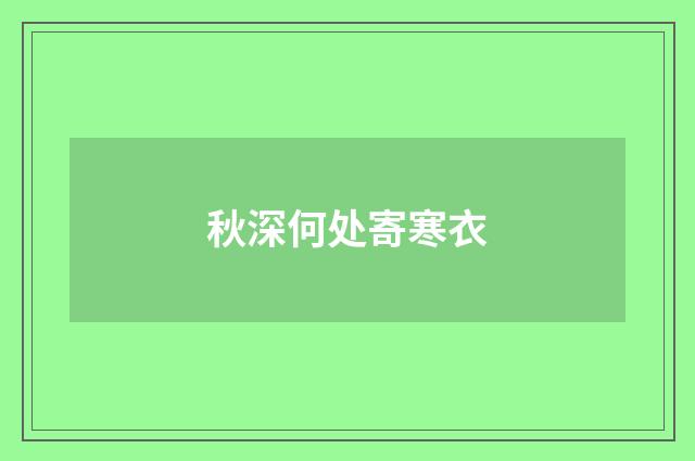 秋深何处寄寒衣