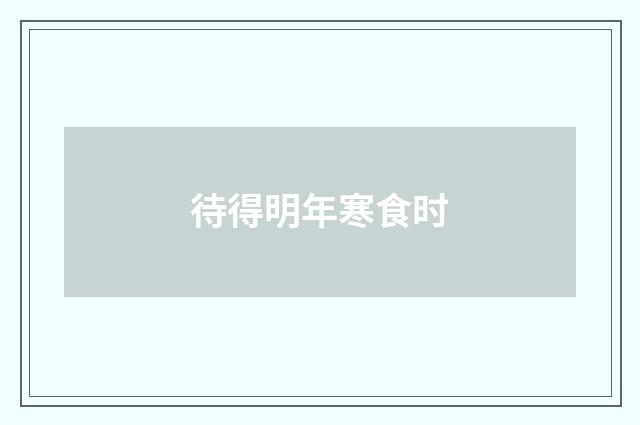 待得明年寒食时
