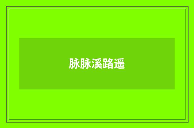 脉脉溪路遥