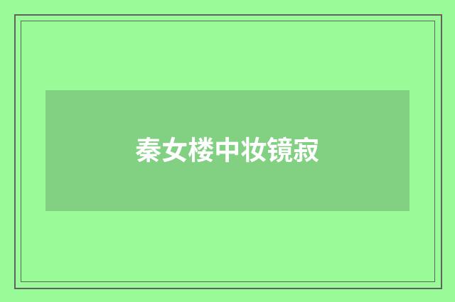 秦女楼中妆镜寂