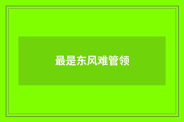 最是东风难管领