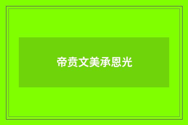 帝贲文美承恩光