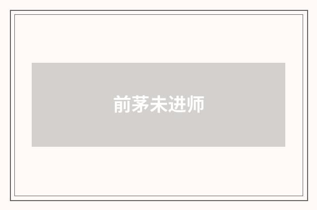 前茅未进师