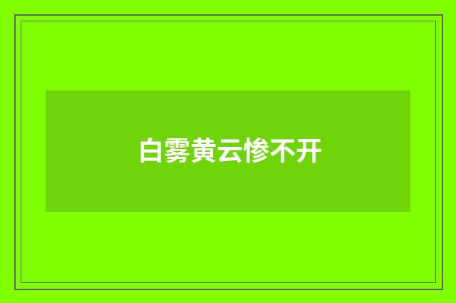 白雾黄云惨不开