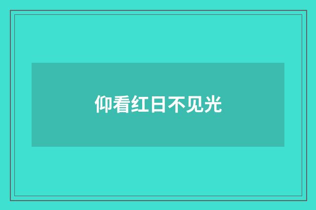 仰看红日不见光
