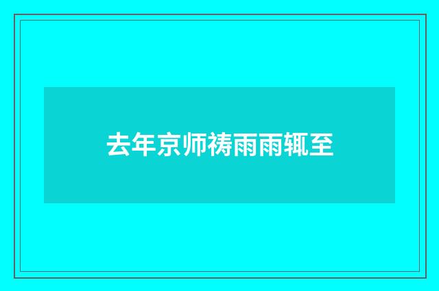 去年京师祷雨雨辄至