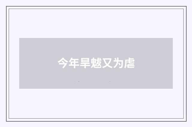 今年旱魃又为虐