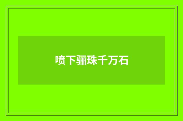 喷下骊珠千万石