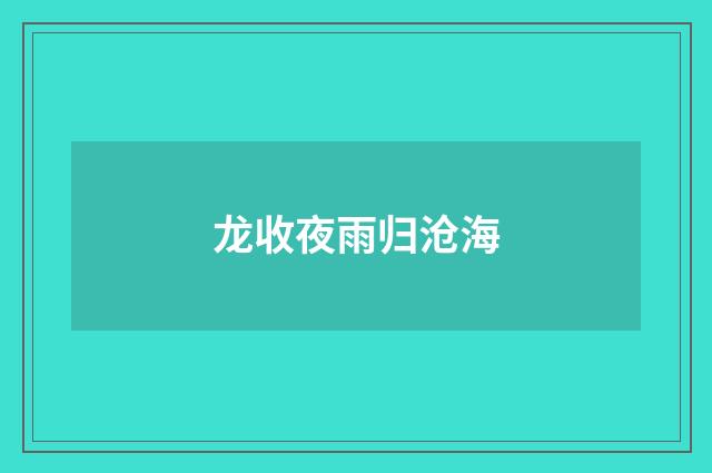 龙收夜雨归沧海