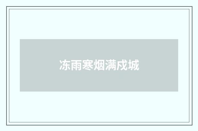 冻雨寒烟满戍城