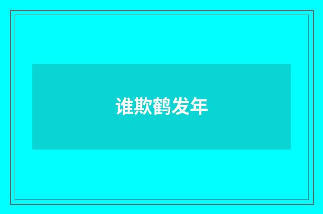 谁欺鹤发年