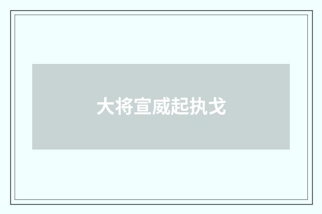 大将宣威起执戈