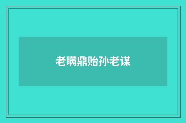 老瞒鼎贻孙老谋