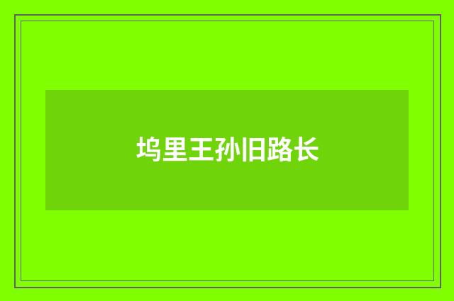 坞里王孙旧路长