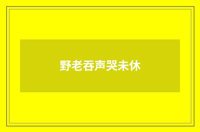 野老吞声哭未休