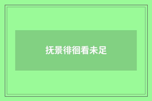 抚景徘徊看未足