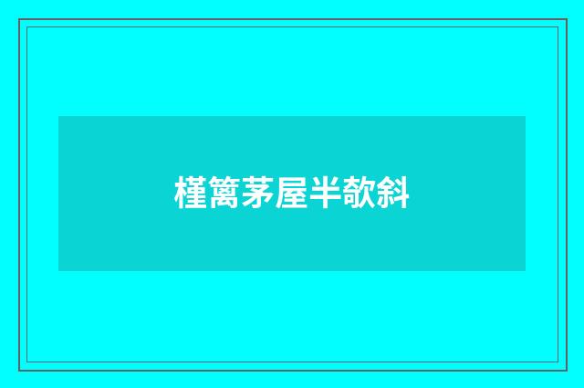 槿篱茅屋半欹斜