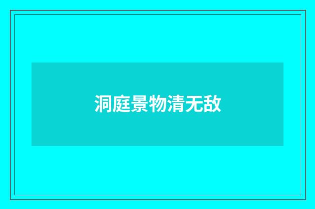 洞庭景物清无敌