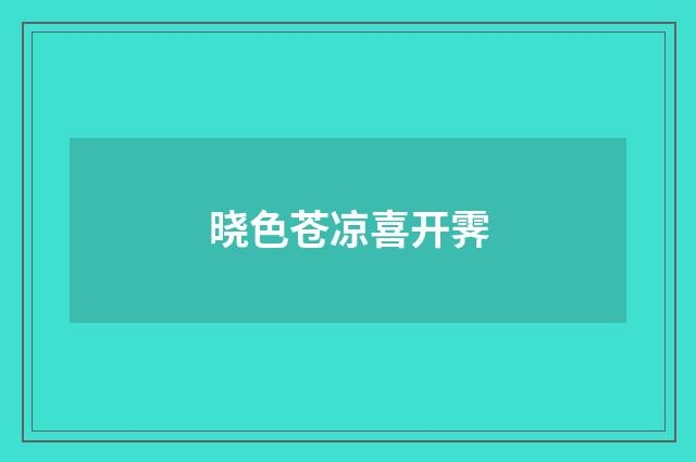 晓色苍凉喜开霁