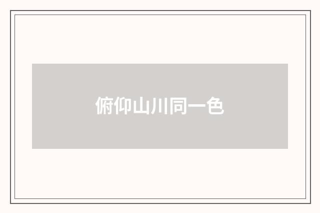 俯仰山川同一色