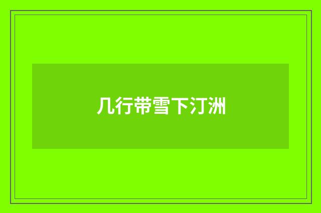 几行带雪下汀洲