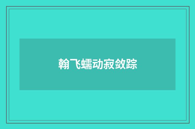 翰飞蠕动寂敛踪
