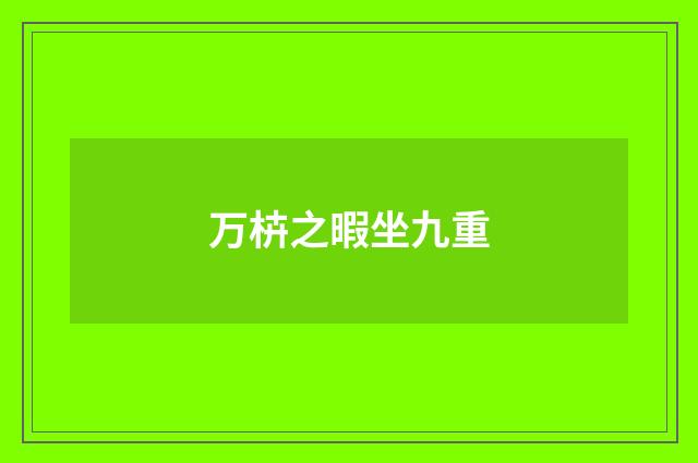万枿之暇坐九重