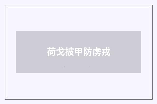 荷戈披甲防虏戎