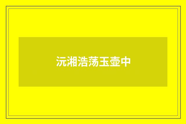 沅湘浩荡玉壶中