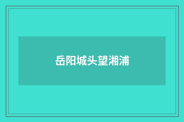 岳阳城头望湘浦