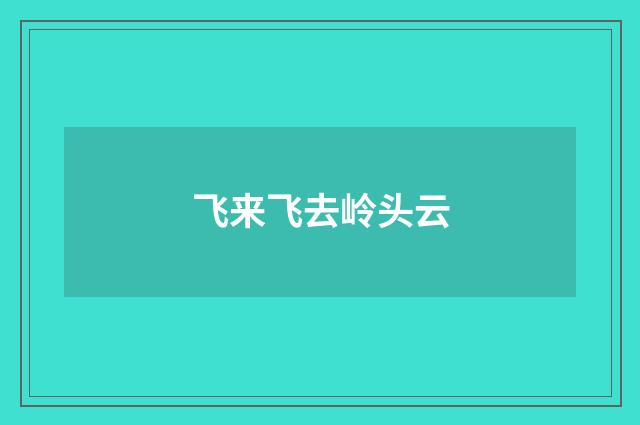 飞来飞去岭头云