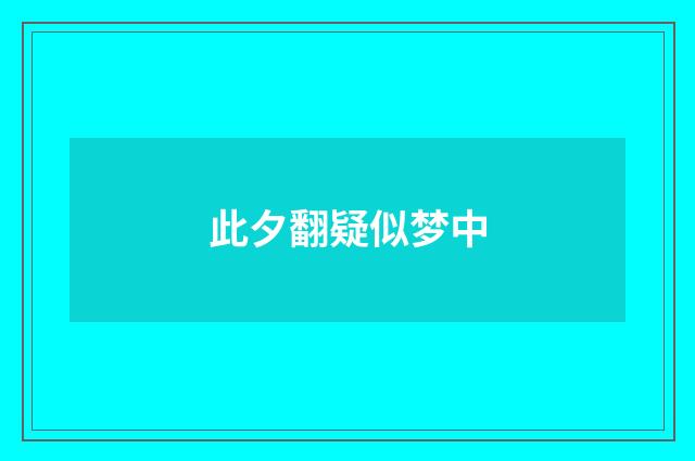 此夕翻疑似梦中