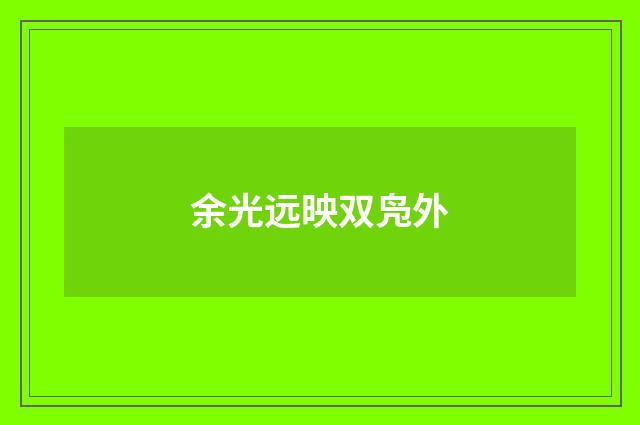 余光远映双凫外