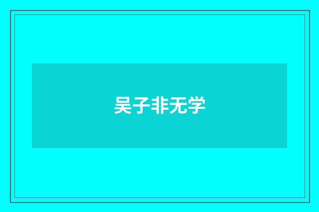 吴子非无学