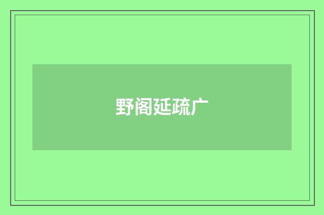 野阁延疏广