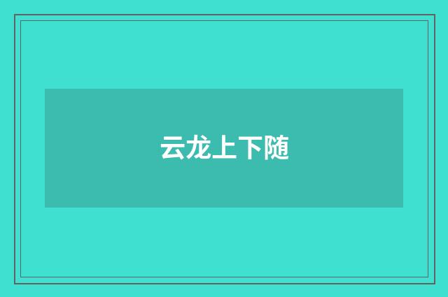 云龙上下随