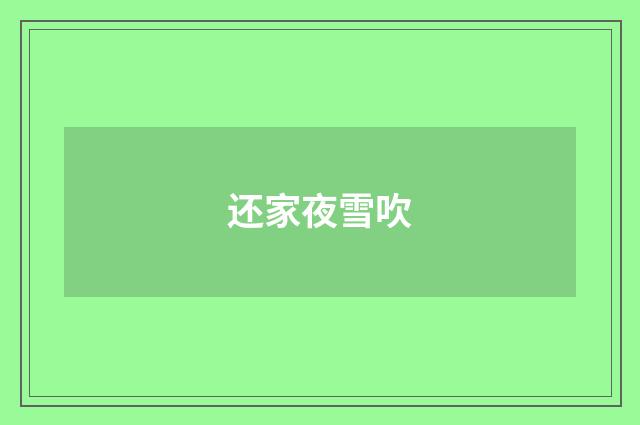 还家夜雪吹