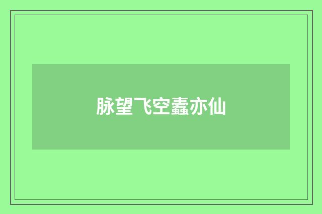 脉望飞空蠹亦仙