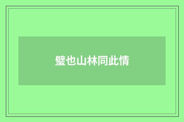 璧也山林同此情