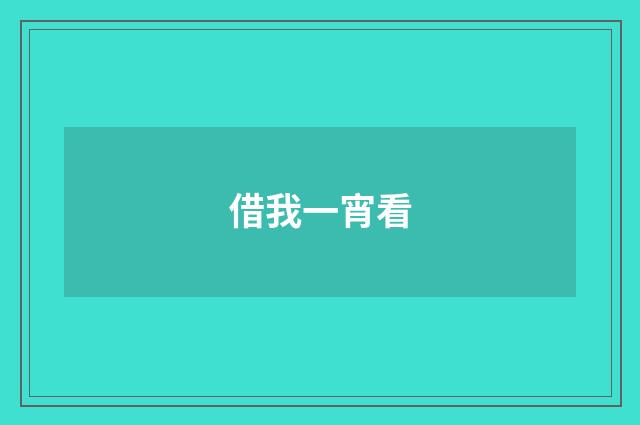借我一宵看