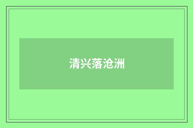 清兴落沧洲