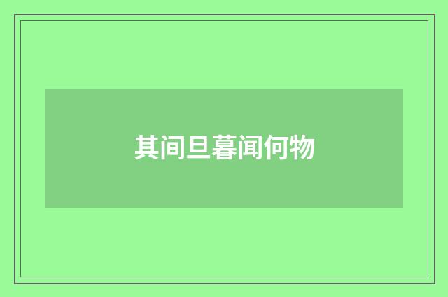 其间旦暮闻何物