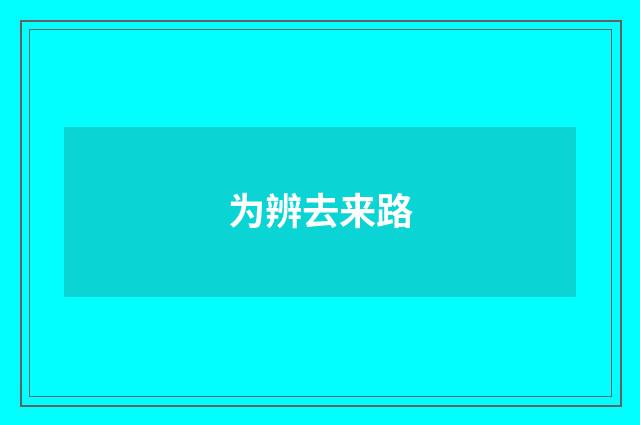 为辨去来路