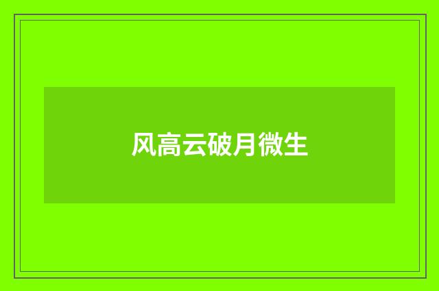 风高云破月微生