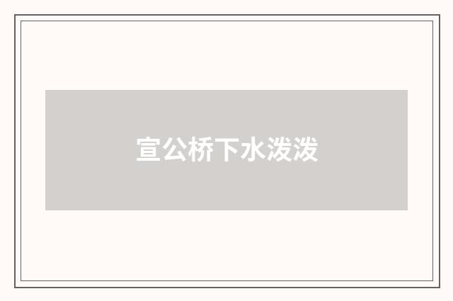 宣公桥下水泼泼