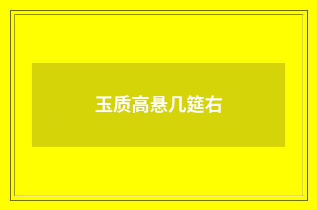 玉质高悬几筵右