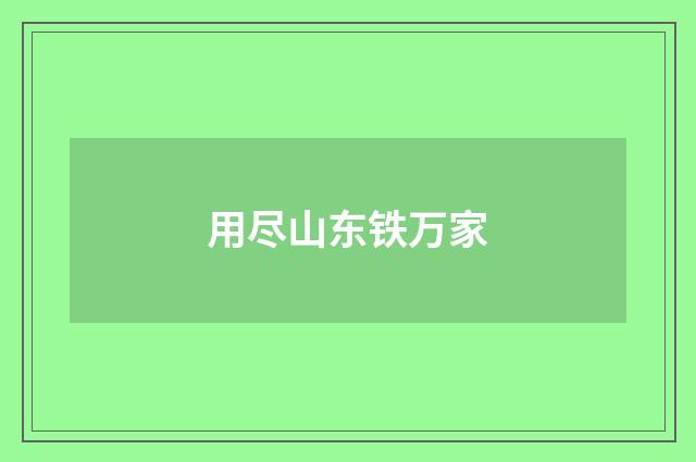 用尽山东铁万家