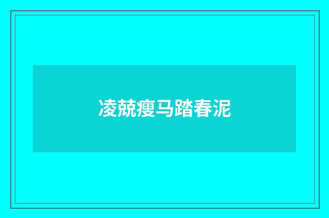 凌兢瘦马踏春泥