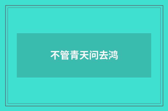 不管青天问去鸿