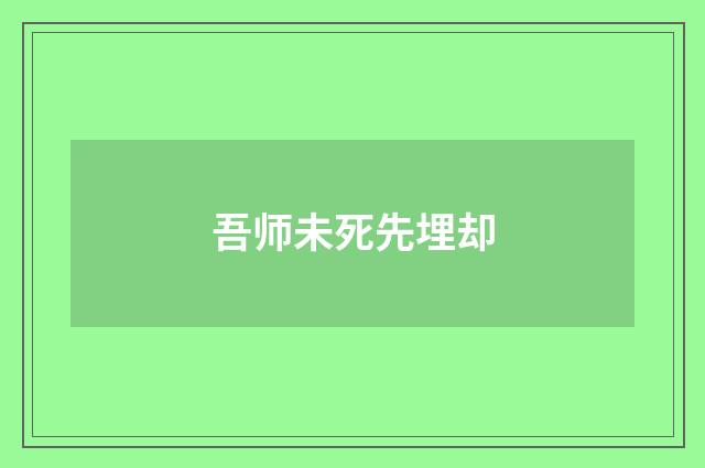 吾师未死先埋却